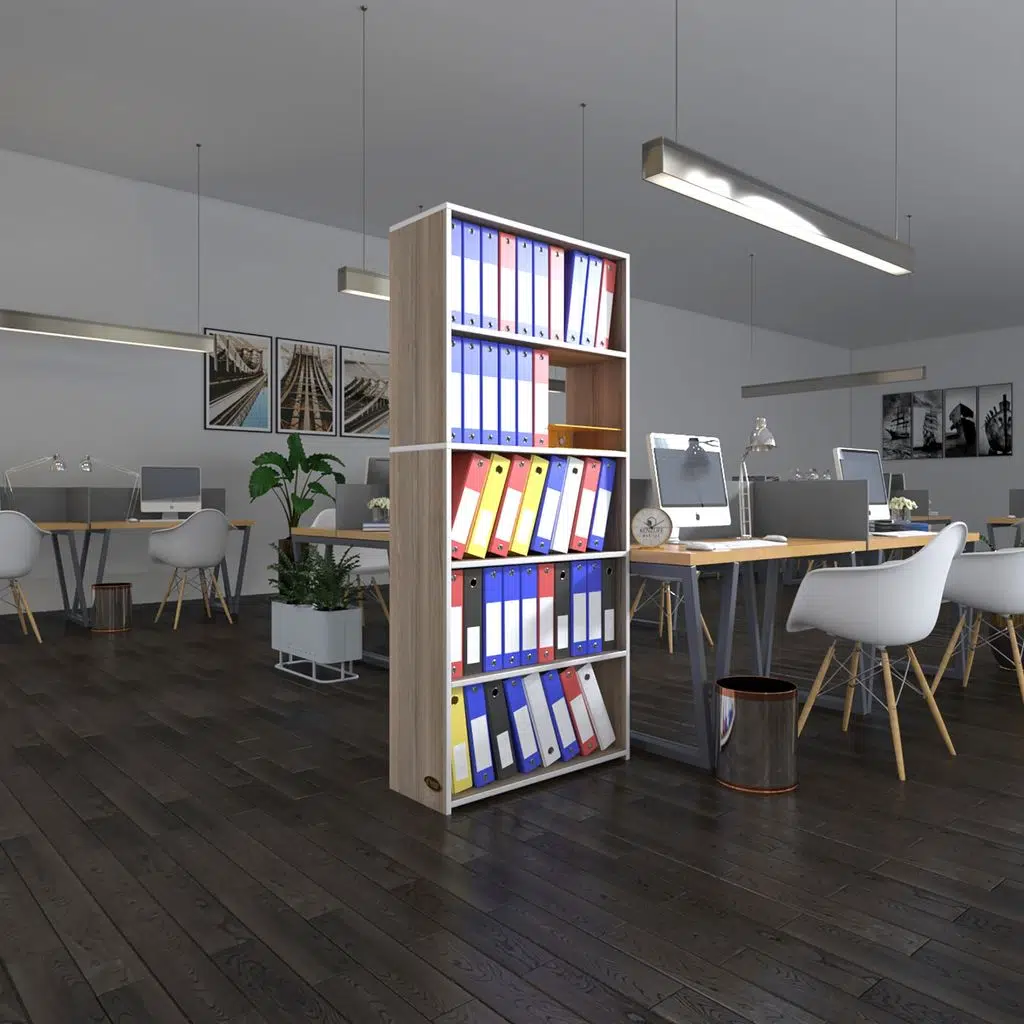 Kenzlife klasörlük raflı rona crd 175*80*30 kitaplık ofis arkalıksız