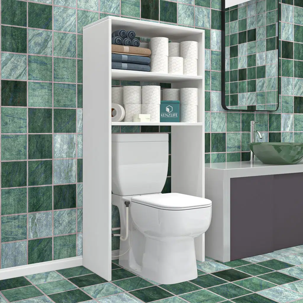 Kenzlife klozet banyo dolabı detoks mat beyaz 150*060*19 arkalıksız suntalam duvara monte aparatlı