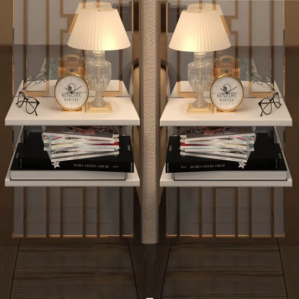 Kenzlife komodin guiseppe 2 li set byz komidin 39*19 2 parça duvara monte askı aparatlı (mng)