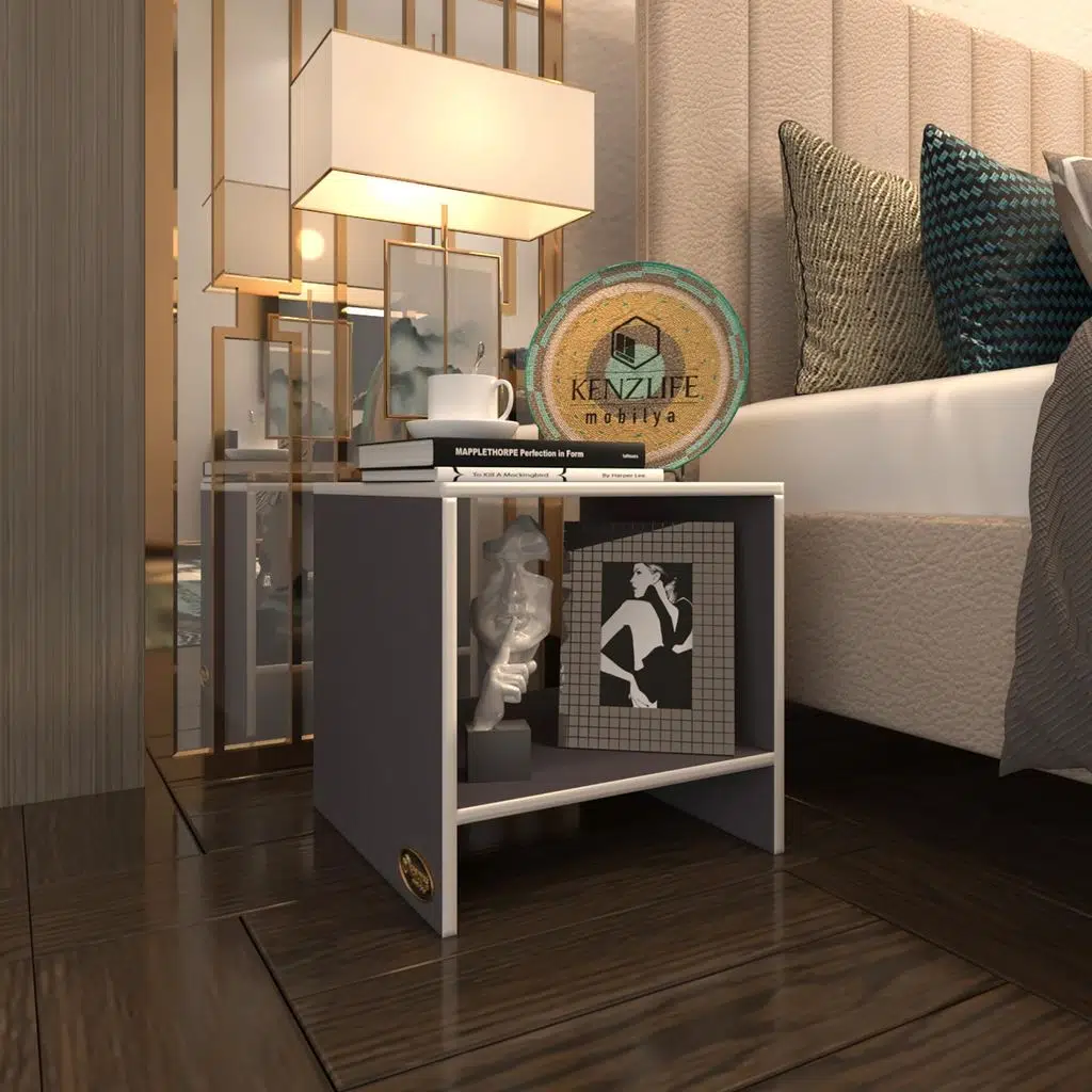 Kenzlife komodin hannu gri 50*40*40 komidin kitaplık