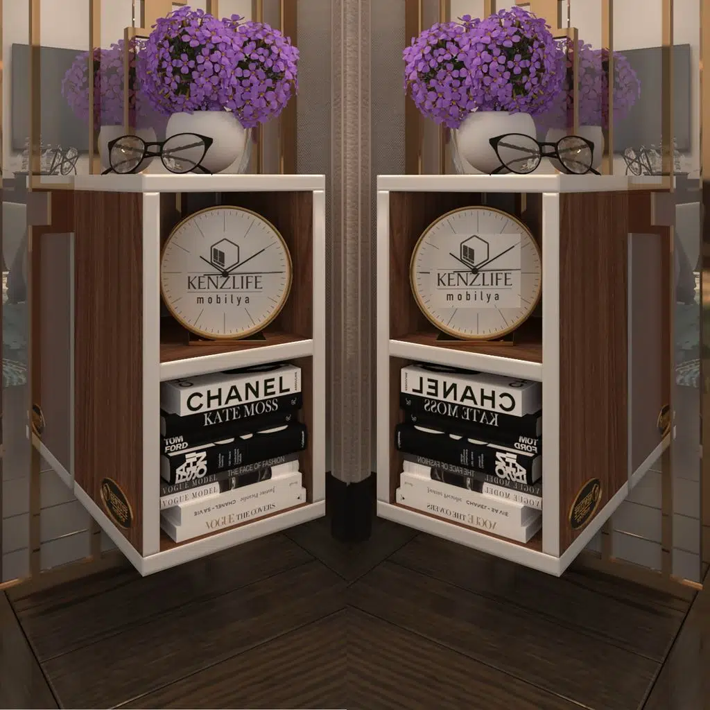 Kenzlife komodin lothario 2 li set cvz komidin 42*20*19 duvara monte askı aparatlı (mng)