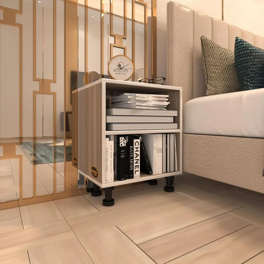 Kenzlife komodin matti crd 48*40*40 ayarlı ayaklı komidin kitaplık