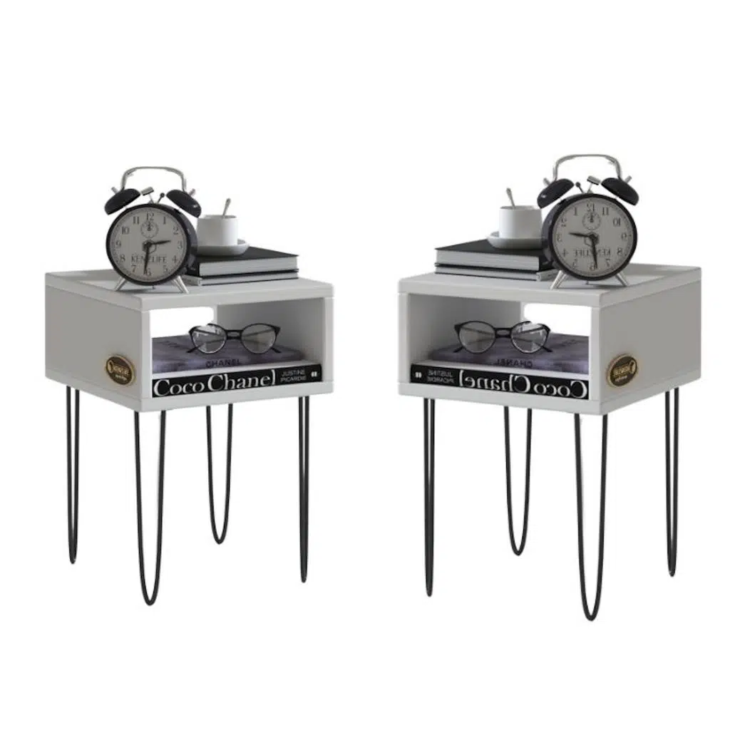 Kenzlife komodin ortense byz komidin 2 li set 44*29*29 metal ayaklı orta zigon sehpa minik boy (mng)