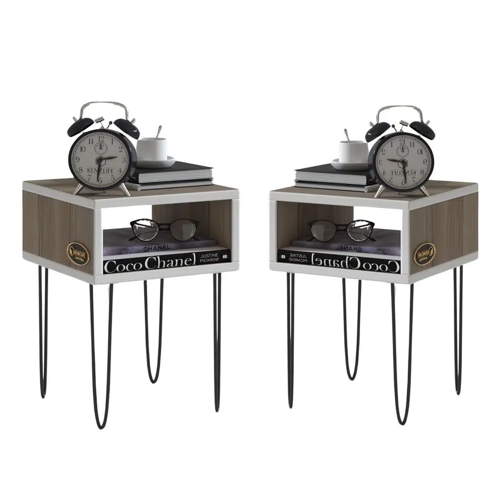 Kenzlife komodin ortense crd komidin 2 li set 44*29*29 metal ayaklı orta zigon sehpa minik boy (mng)