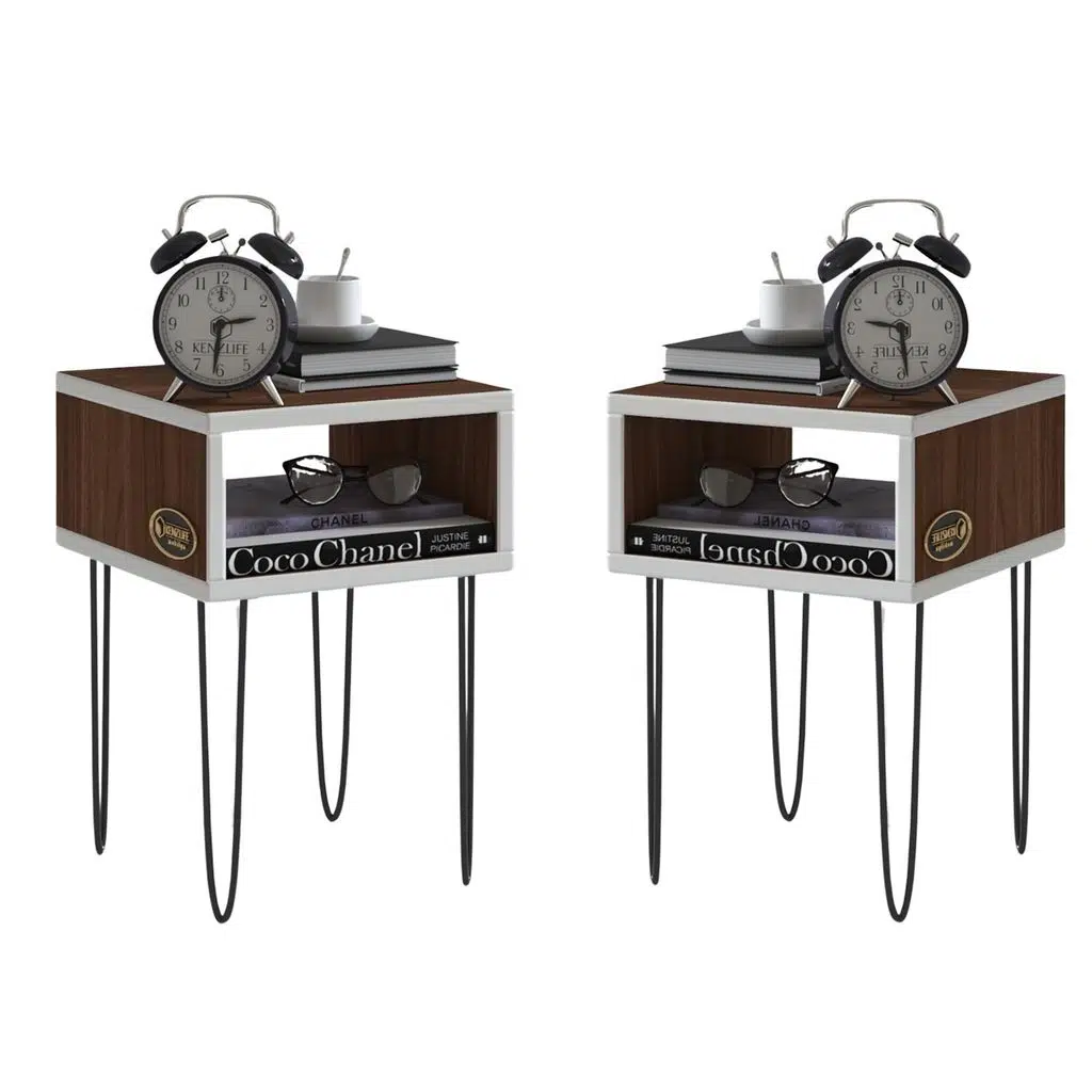 Kenzlife komodin ortense cvz komidin 2 li set 44*29*29 metal ayaklı orta zigon sehpa minik boy (mng)