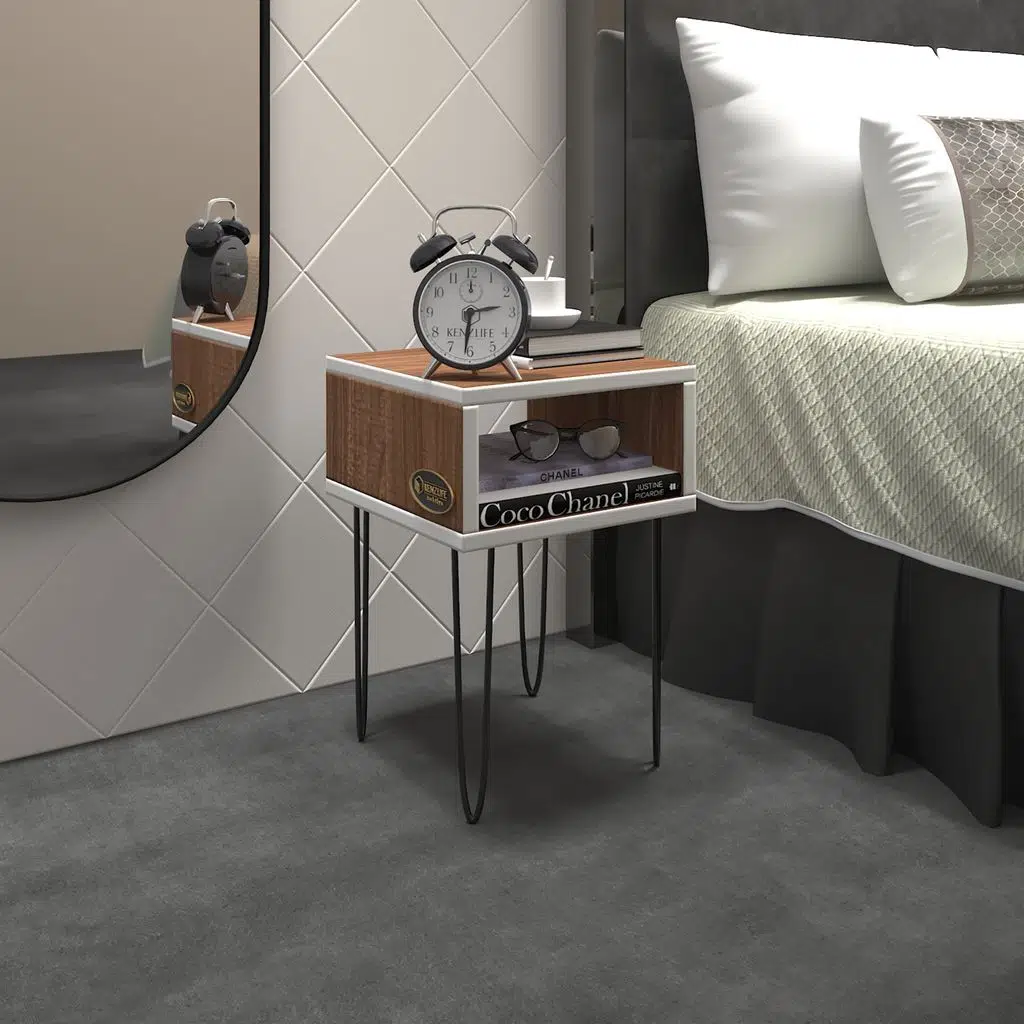 Kenzlife komodin ortense cvz komidin 44*29*29 metal ayaklı orta zigon sehpa minik boy (m)