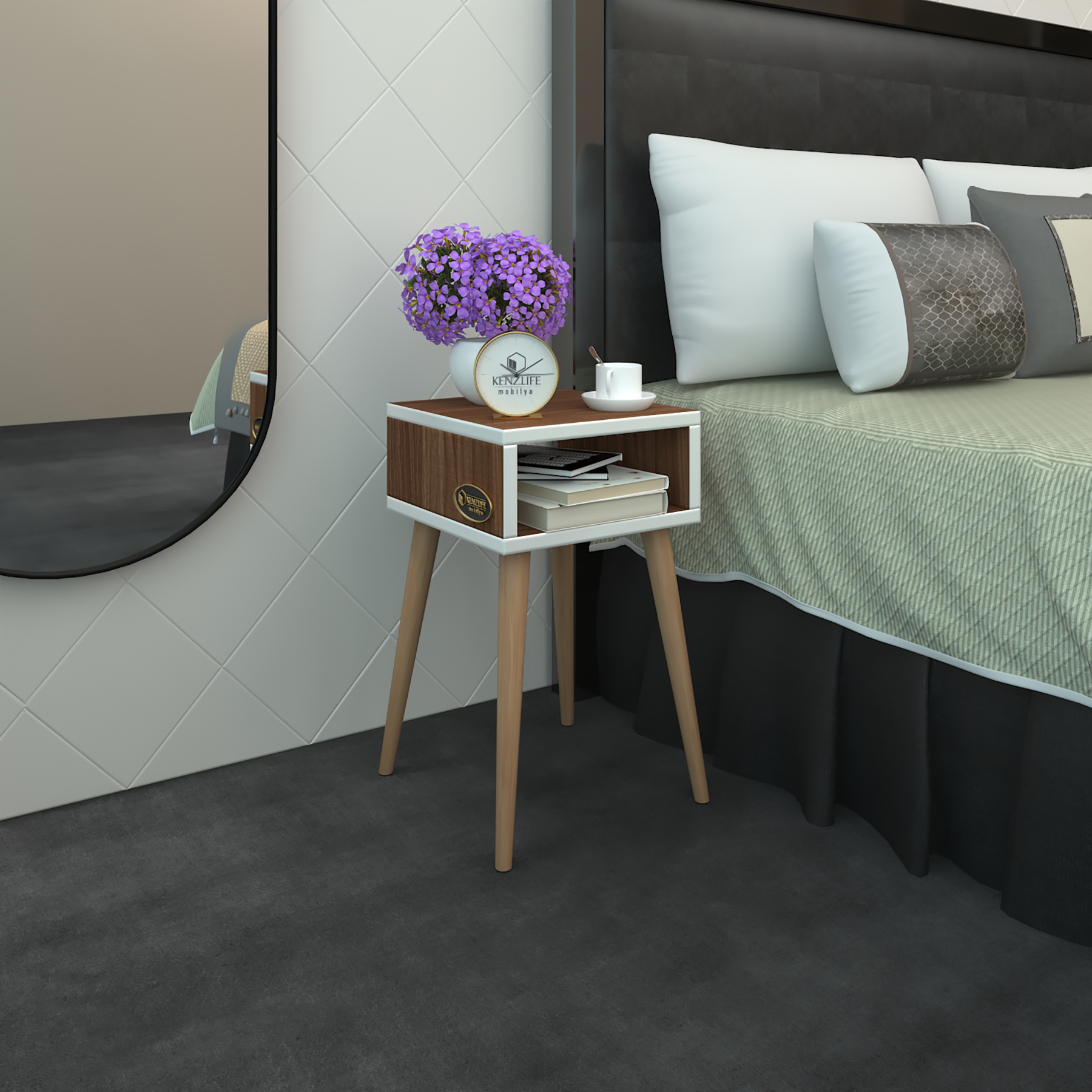 Kenzlife komodin ragnarok cvz komdin 49*29*29 ahşap ayaklı