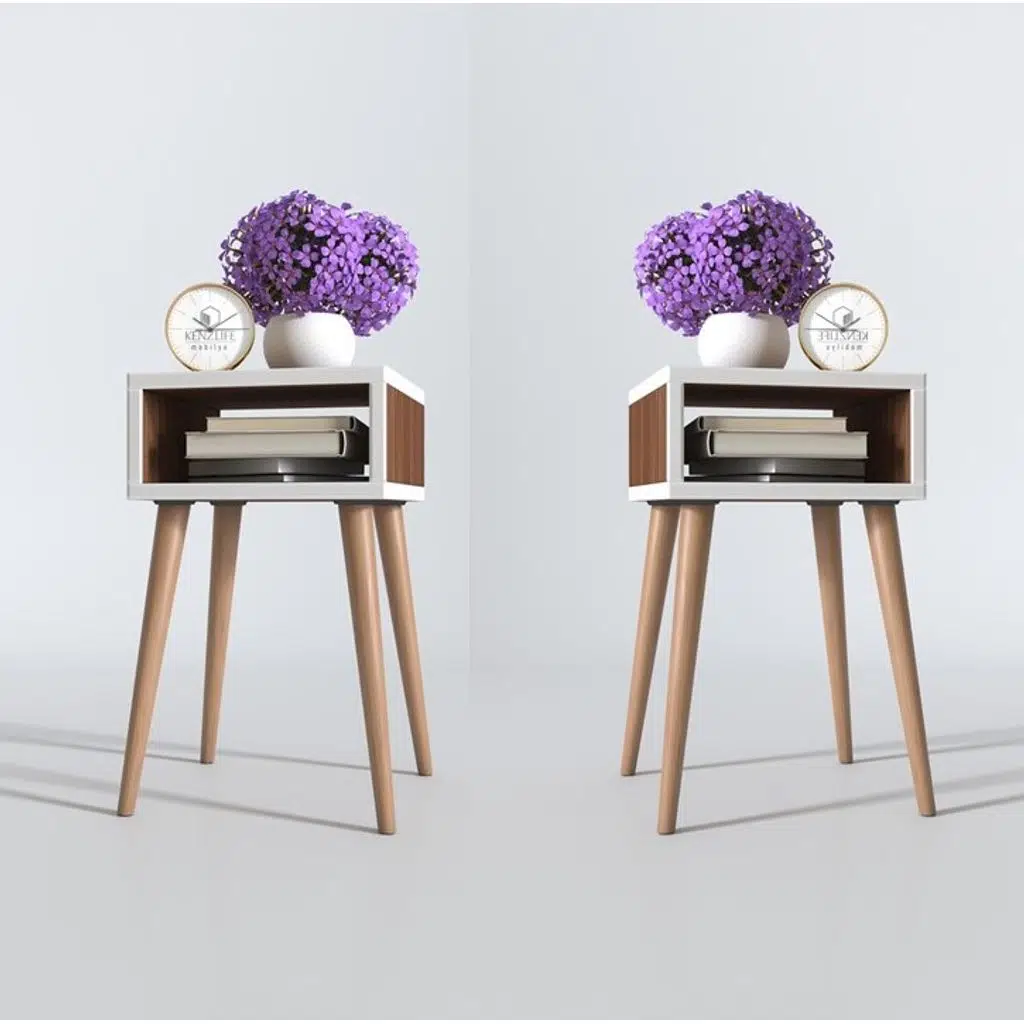 Kenzlife komodin ragnarok cvz 2 li set 49*29*29 komidin ahşap ayaklı