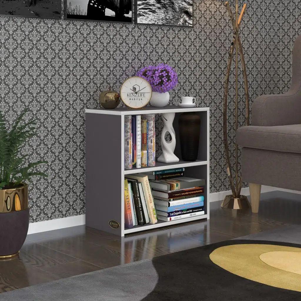 Kenzlife komodin riki gri 60*60*30 komidin kitaplık ayakkabılık