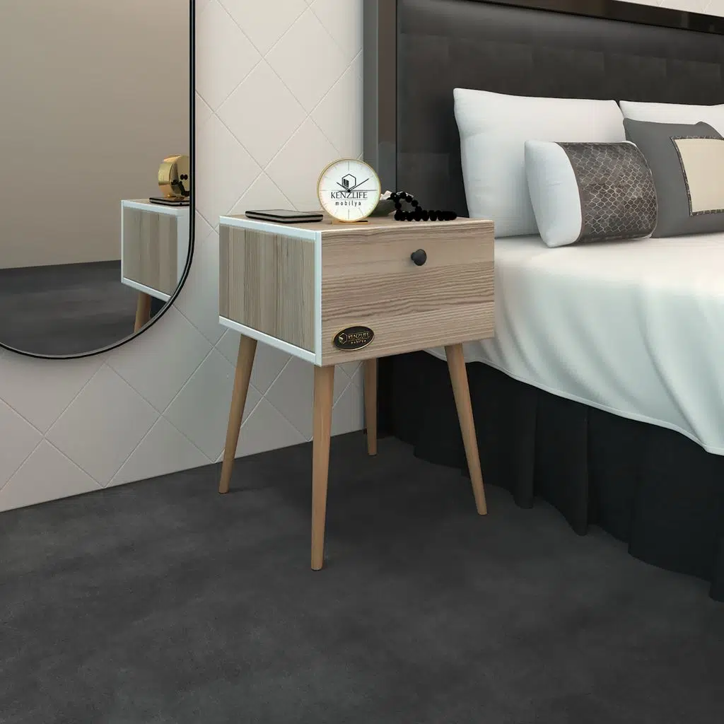 Kenzlife komodin tora crd 60*39*39 komidin ahşap ayaklı kitaplık ayakkabılık kapaklı arkalıklı