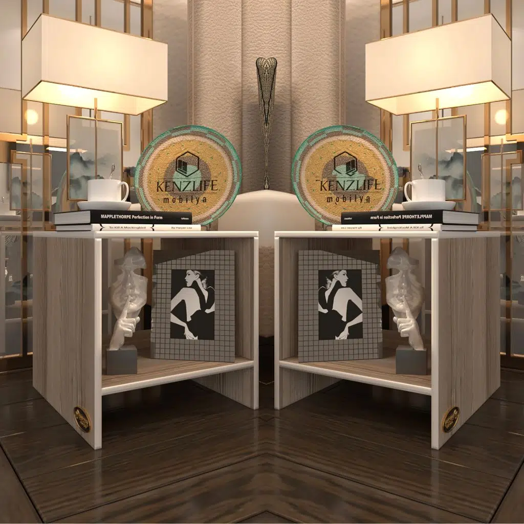 Kenzlife komodin vincenzo 2 li set crd komidin 39*39*39 orta zigon sehpa minik boy (mng)