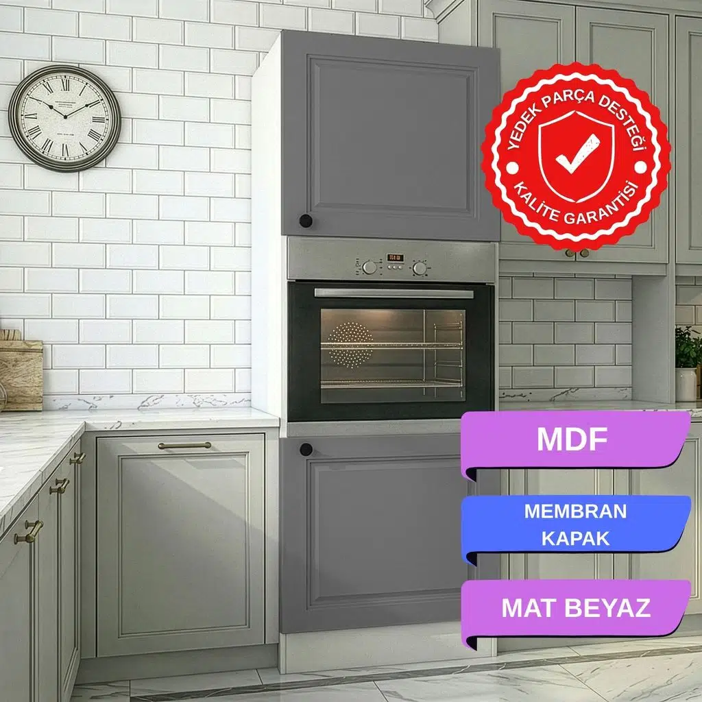 Kenzlife membran ankastre fırın dolabı bige gribyz çerçeve 180*60*56 mebran kapak MDF gövde