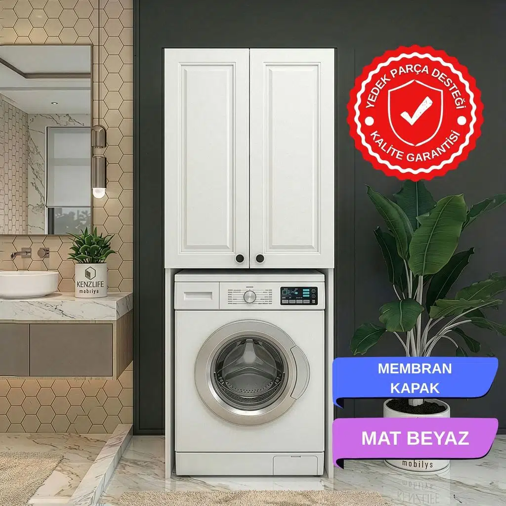 Kenzlife membran çamaşır-kurutma-bulaşık makinesi dolabı mahidevran byzbyz çerçeve 180*70*60 mebran kapak suntalam gövde