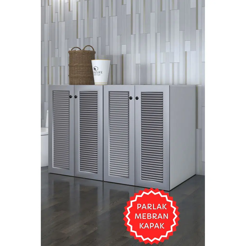 Kenzlife membran çamaşır&amp;kurutma&amp;bulaşık makinesi dolabı tatyanakare gribyz 90*140*60 mebran kapak suntalam gövde kapaklı arkalıksız