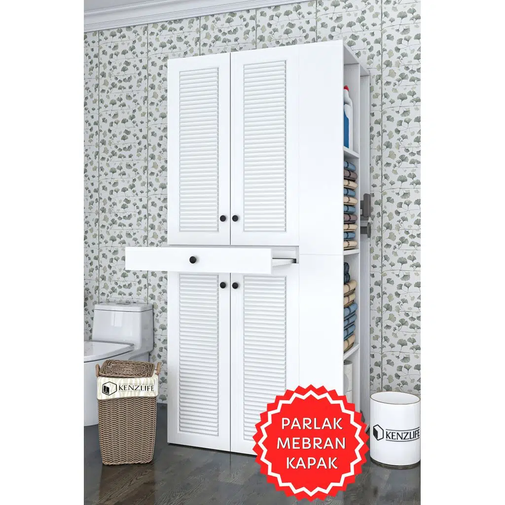 Kenzlife membran çamaşır-kurutma makinesi dolabı ahi evran sağ byzbyz panjur 187*090*60 mebran kapak MDF gövde