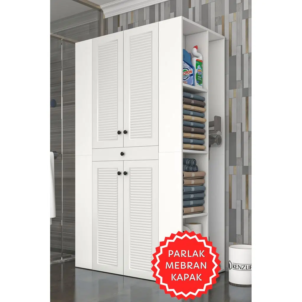 Kenzlife membran çamaşır-kurutma makinesi dolabı biruni byzbyz panjur 187*110*60 mebran kapak MDF gövde