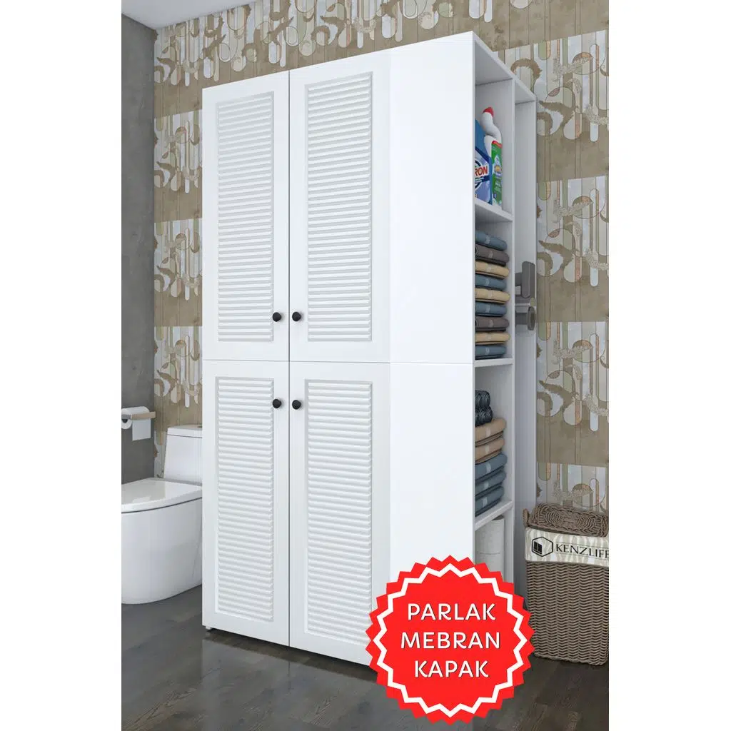 Kenzlife membran çamaşır-kurutma makinesi dolabı kapaklı foka byzbyz 180*090*60 mebran kapak suntalam gövde banyo arkalıksız