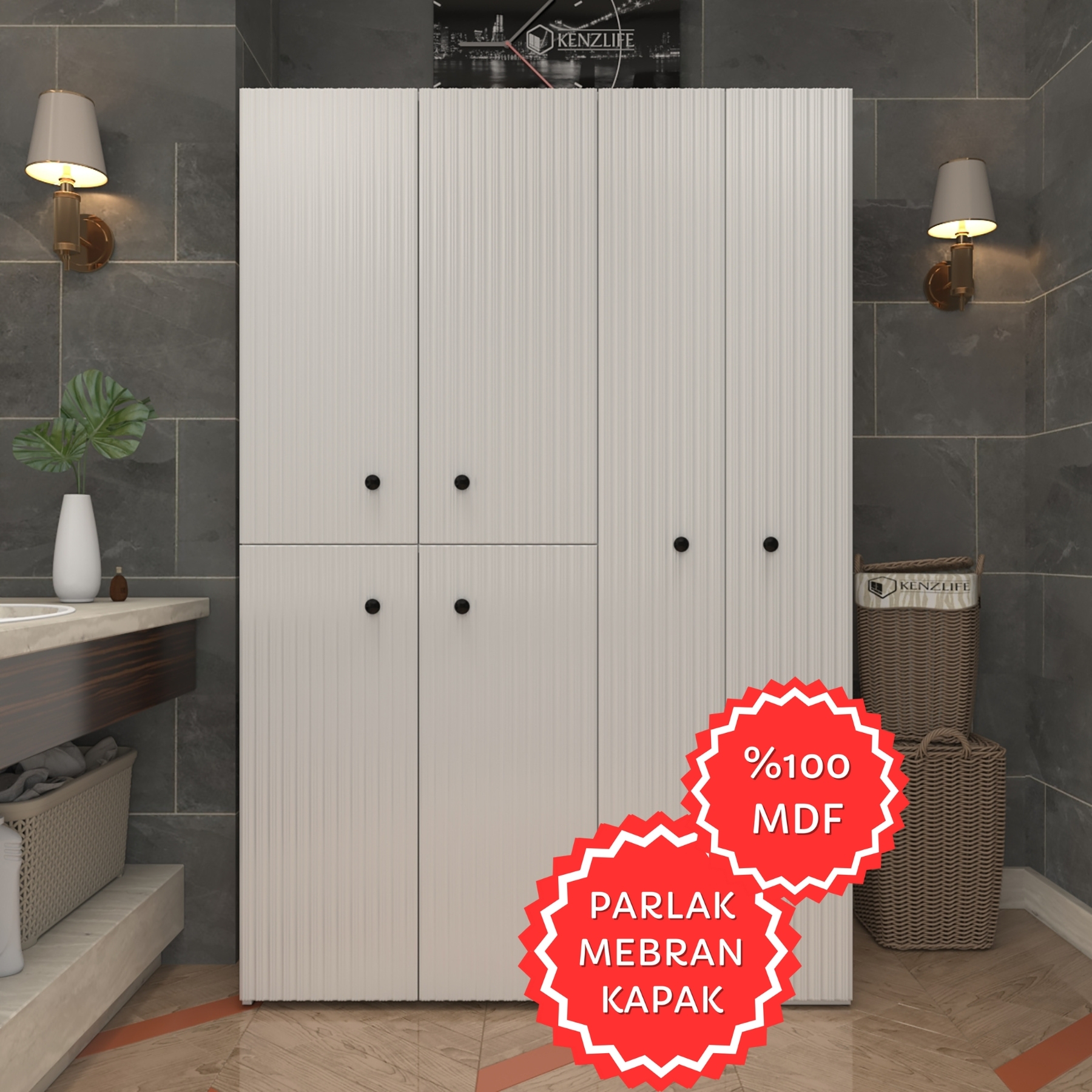 Kenzlife membran çamaşır kurutma makinesi dolabı yaromira byzbyz hafifçe 180*120*64 mebran kapak MDF gövde