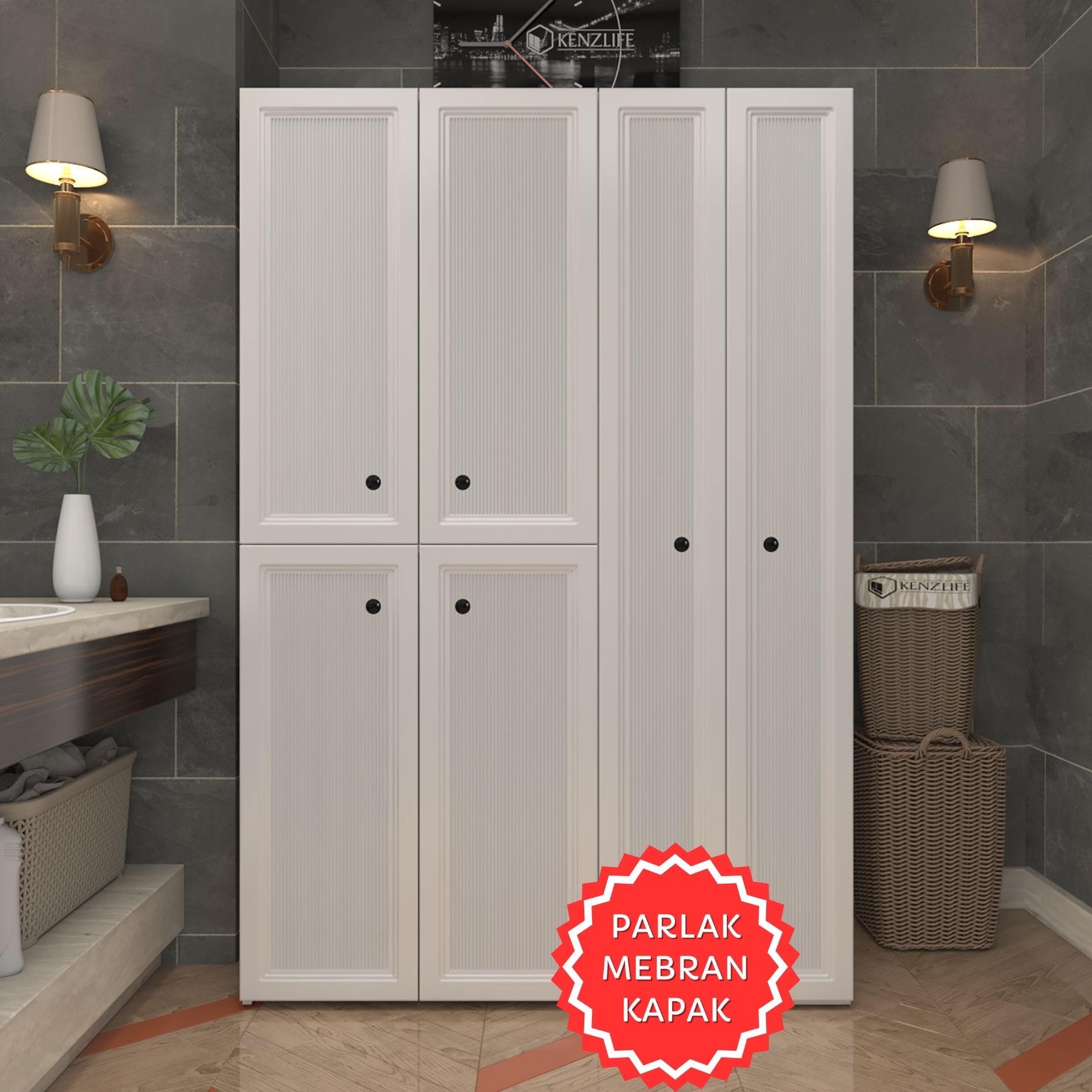Kenzlife membran çamaşır kurutma makinesi dolabı yaromira byzbyz tiril 180*120*64 mebran kapak suntalam gövde
