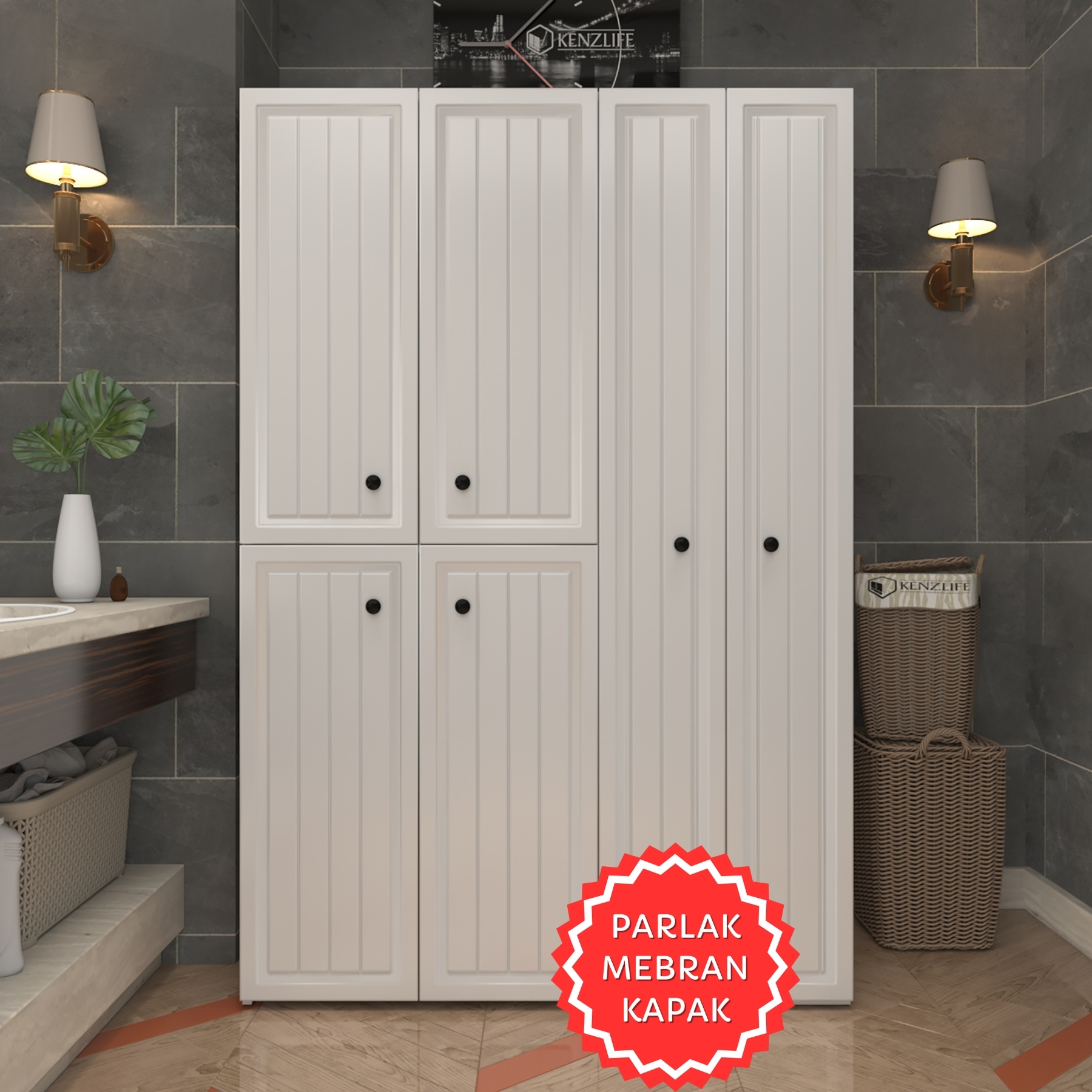 Kenzlife membran çamaşır kurutma makinesi dolabı yaromira byzbyz uzun 180*120*64 mebran kapak suntalam gövde