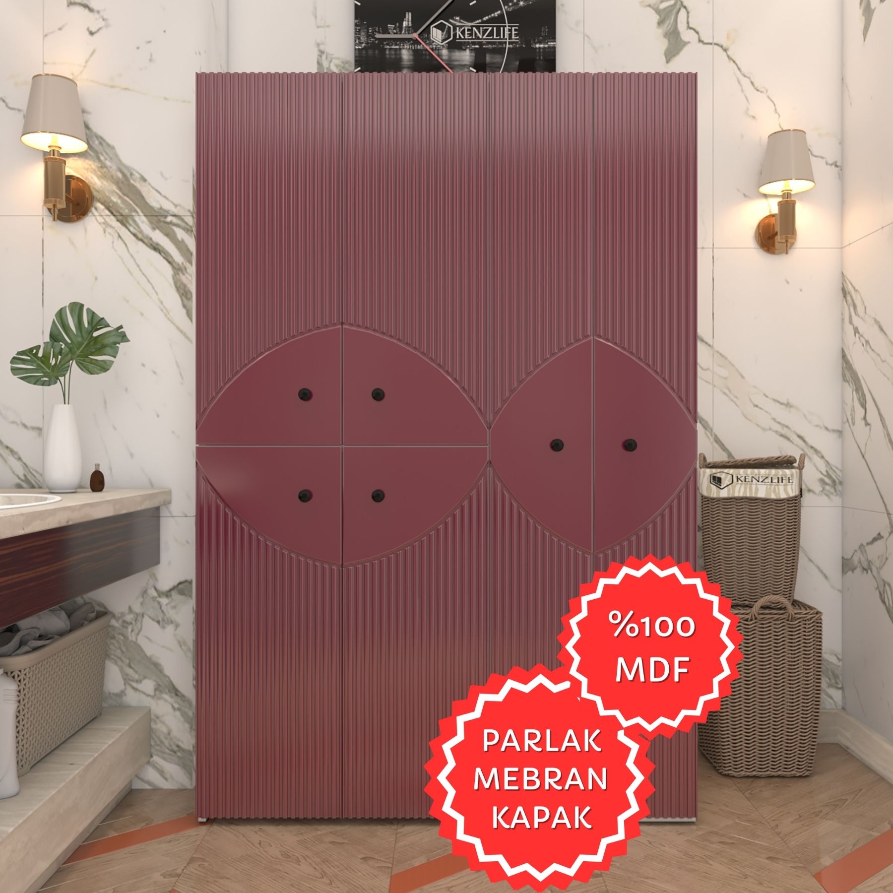 Kenzlife membran çamaşır kurutma makinesi dolabı yaromira fşybyz çehre 180*120*64 mebran kapak MDF gövde