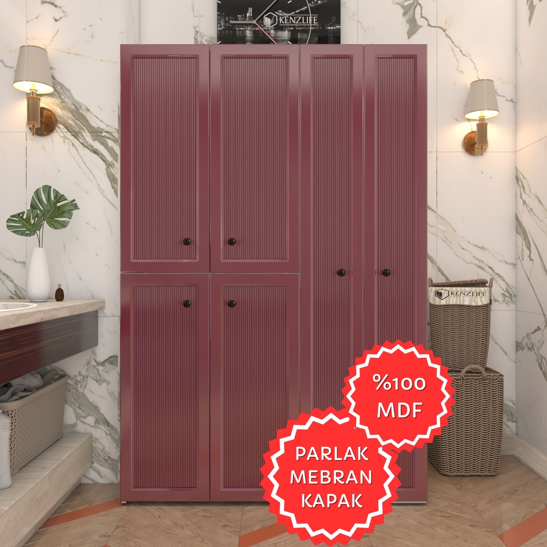 Kenzlife membran çamaşır kurutma makinesi dolabı yaromira fşybyz pencere 180*120*64 mebran kapak MDF gövde
