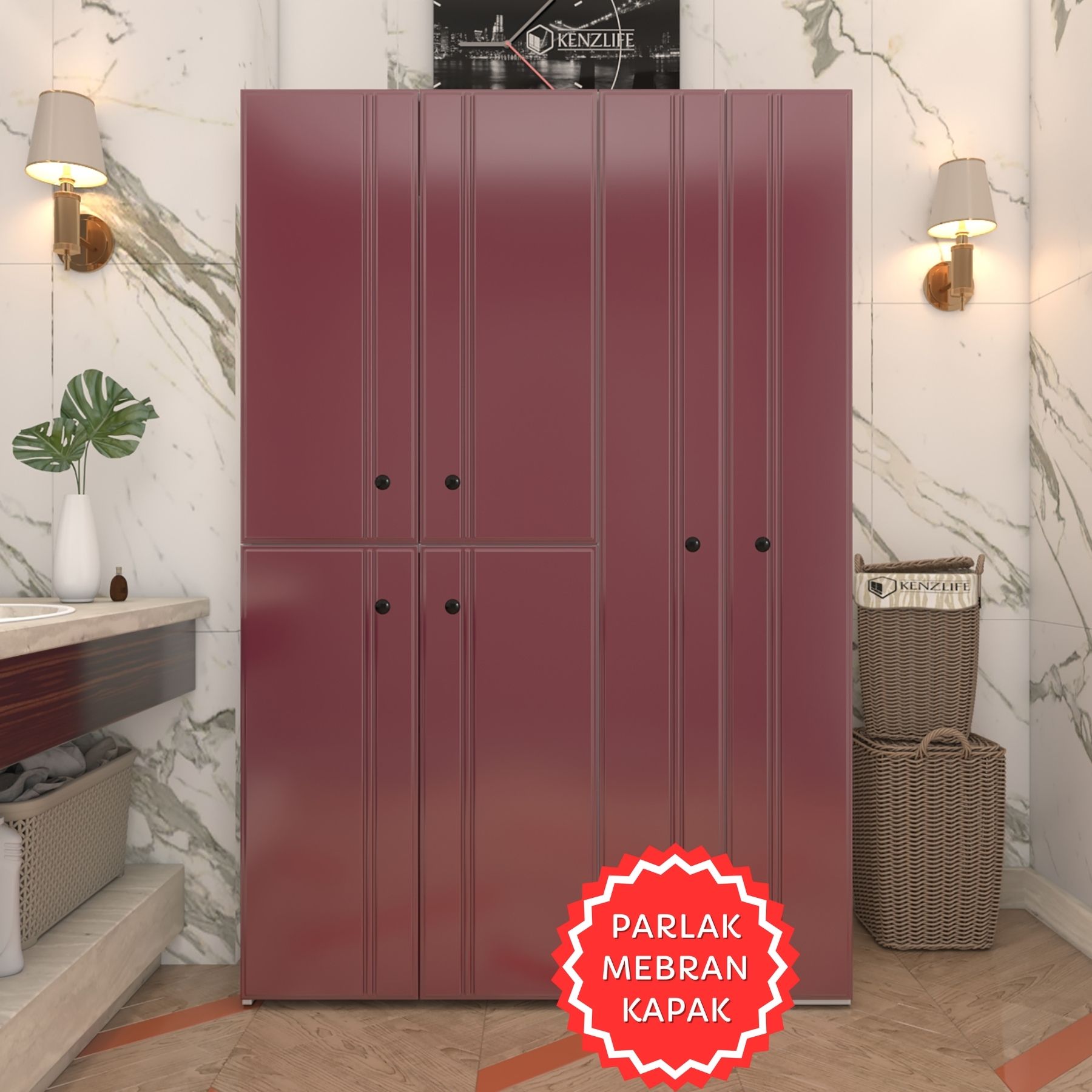 Kenzlife membran çamaşır kurutma makinesi dolabı yaromira fşybyz sadelim 180*120*64 mebran kapak suntalam gövde