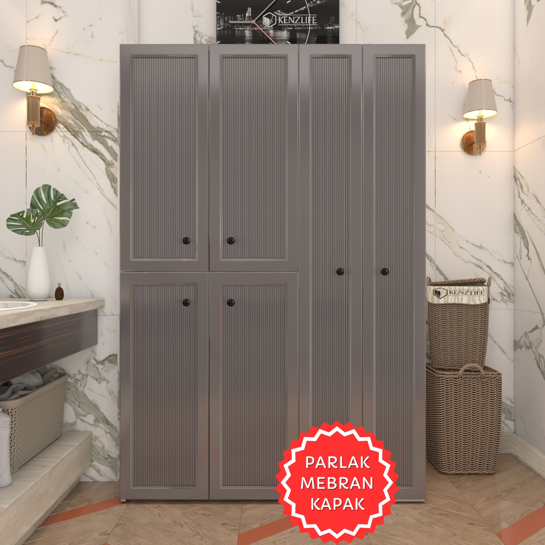 Kenzlife membran çamaşır kurutma makinesi dolabı yaromira gribyz pencere 180*120*64 mebran kapak suntalam gövde