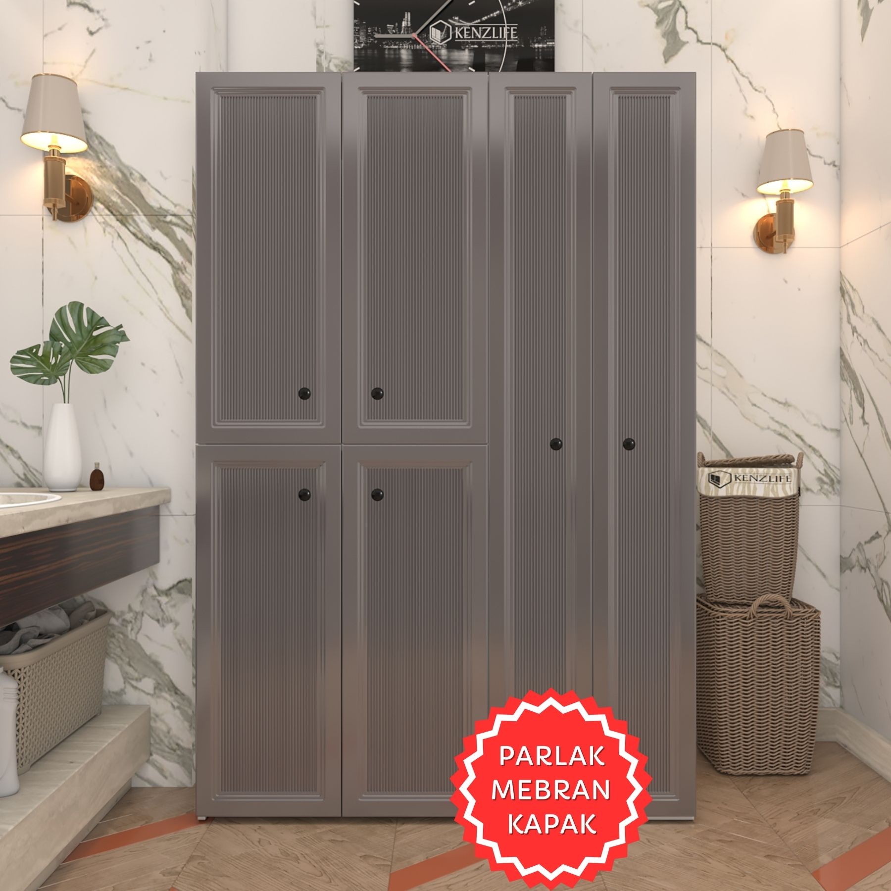 Kenzlife membran çamaşır kurutma makinesi dolabı yaromira gribyz tiril 180*120*64 mebran kapak suntalam gövde