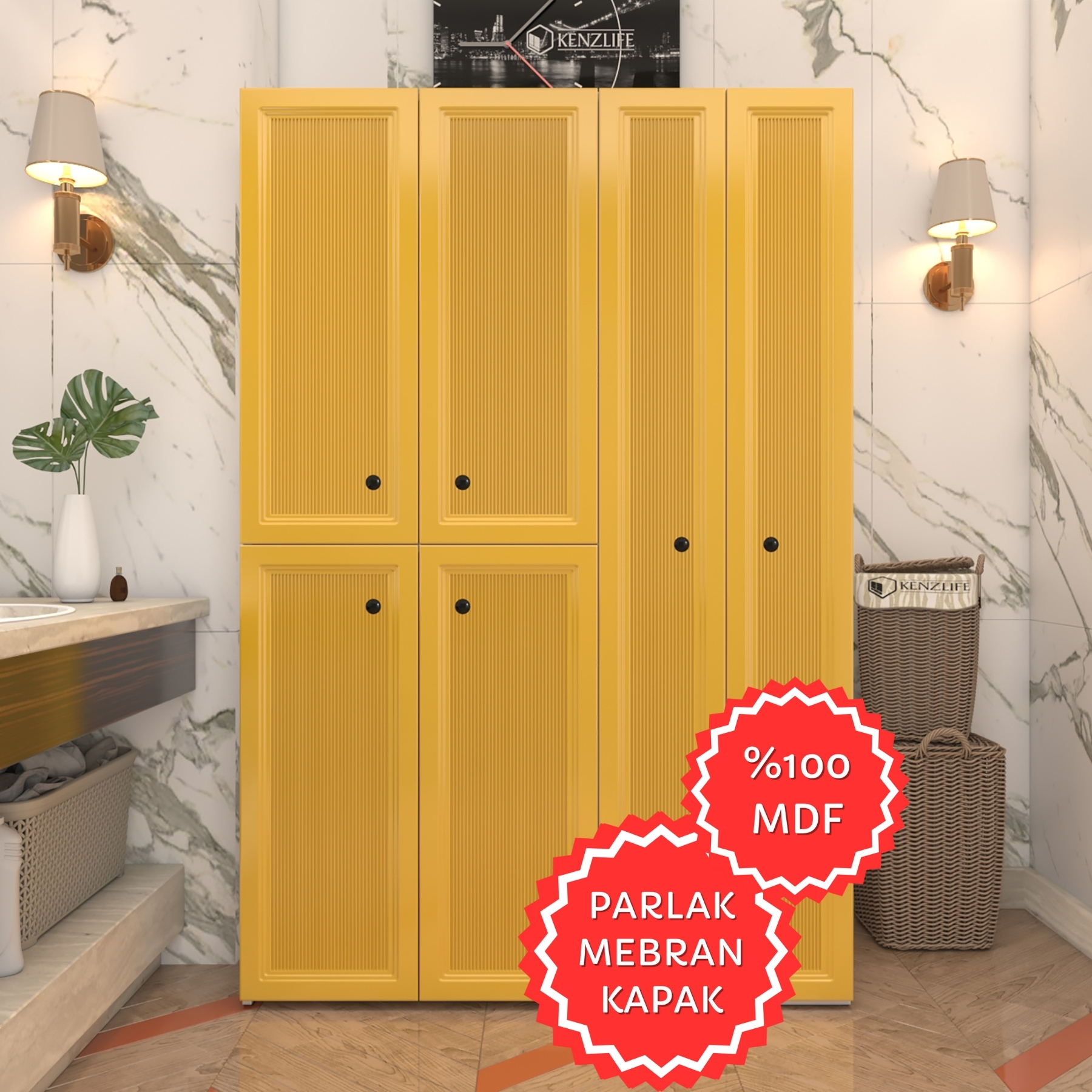 Kenzlife membran çamaşır kurutma makinesi dolabı yaromira hrdbyz tiril 180*120*64 mebran kapak MDF gövde