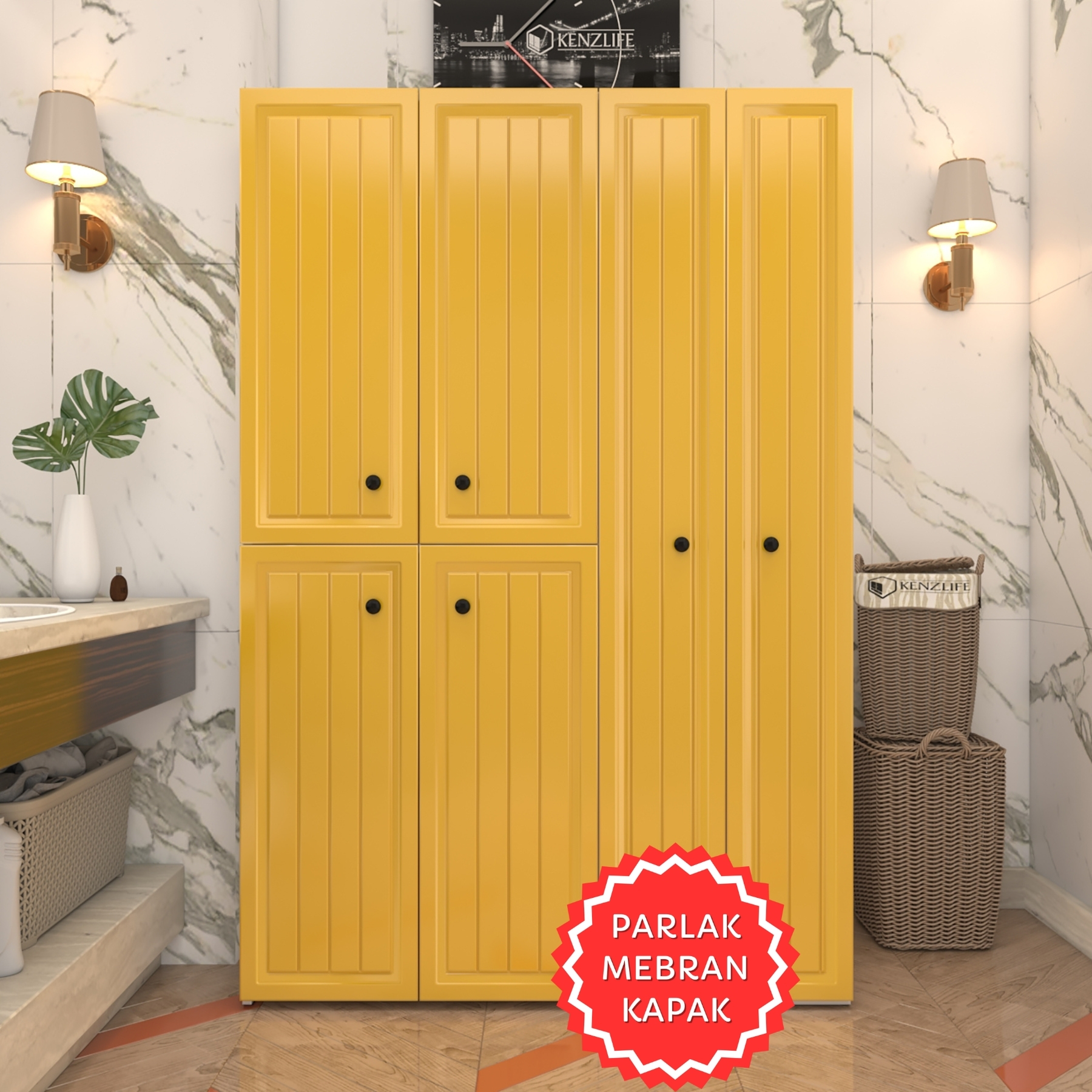 Kenzlife membran çamaşır kurutma makinesi dolabı yaromira hrdbyz uzun 180*120*64 mebran kapak suntalam gövde