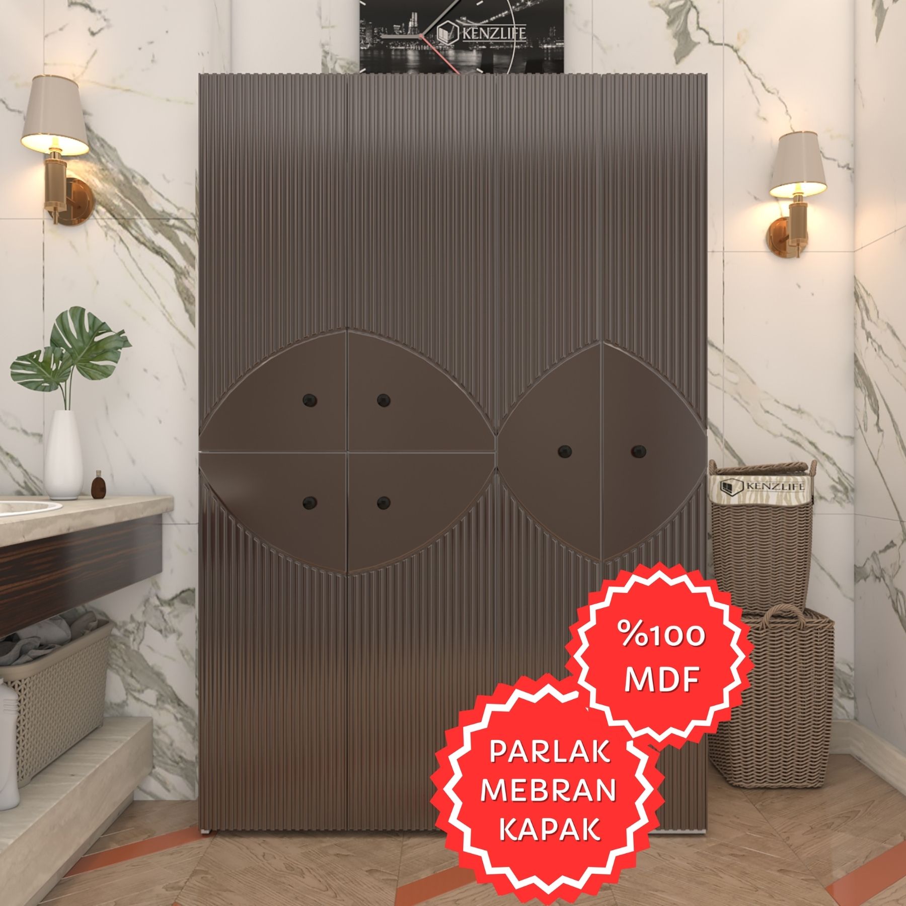 Kenzlife membran çamaşır kurutma makinesi dolabı yaromira khvbyz çehre 180*120*64 mebran kapak MDF gövde