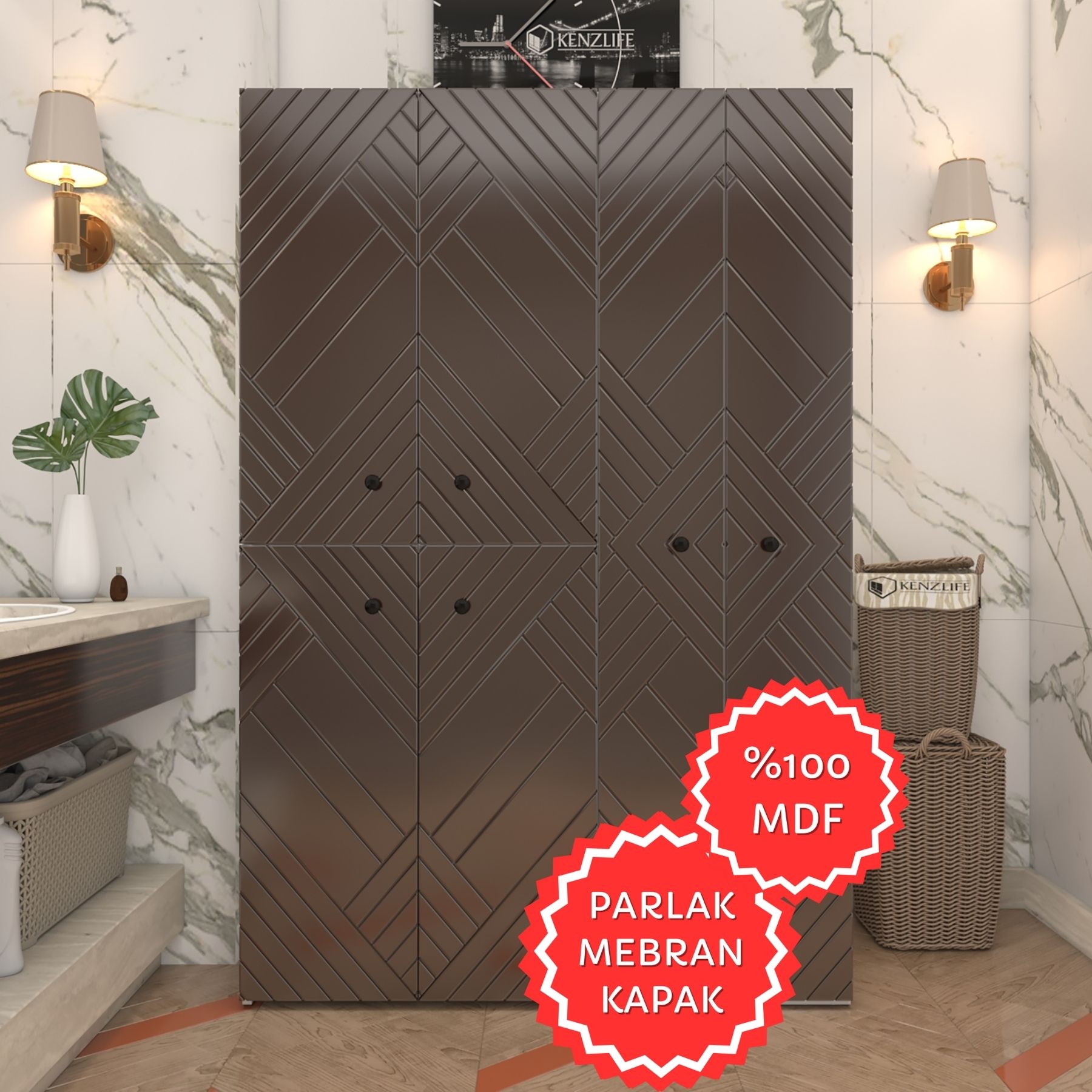 Kenzlife membran çamaşır kurutma makinesi dolabı yaromira khvbyz köşeli 180*120*64 mebran kapak MDF gövde