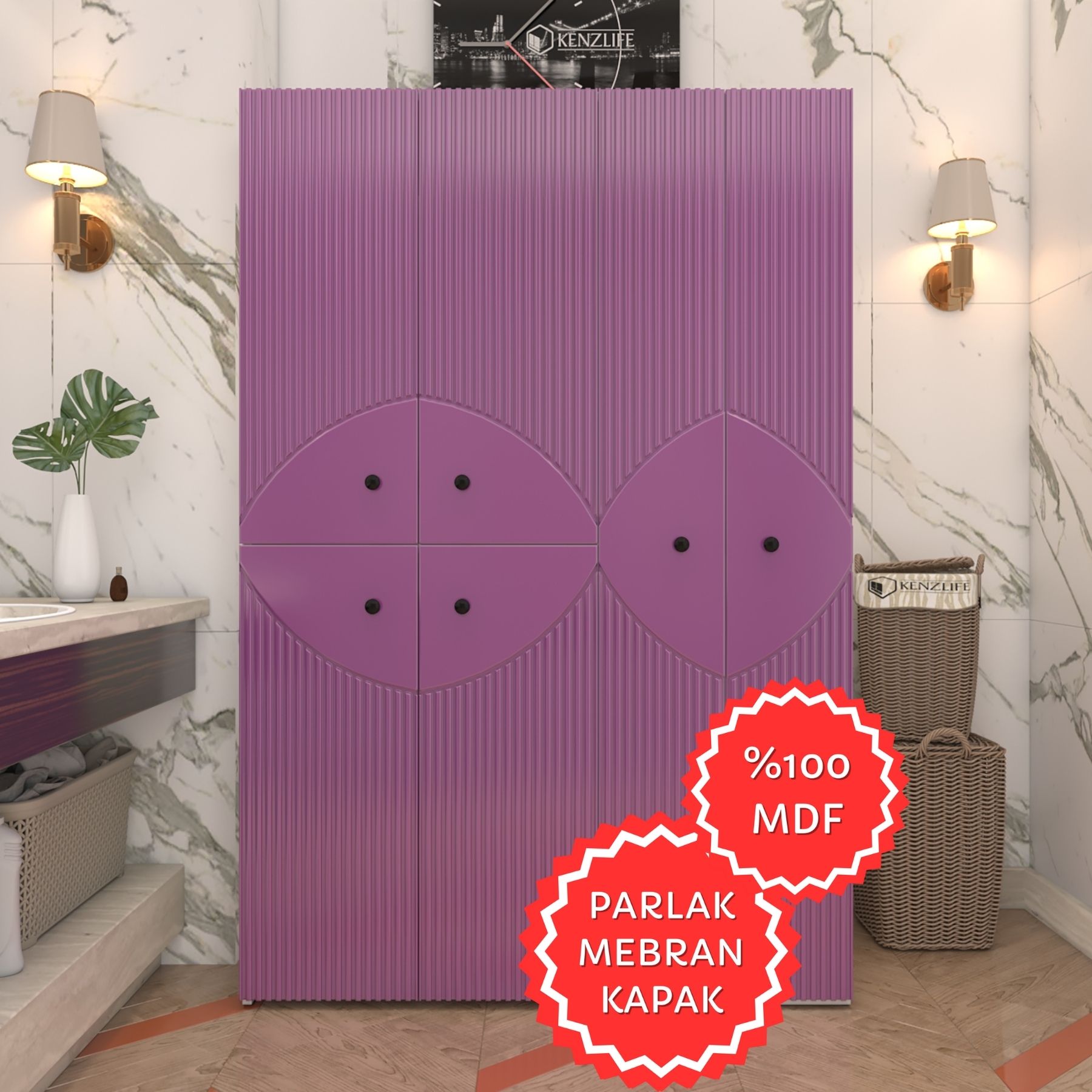 Kenzlife membran çamaşır kurutma makinesi dolabı yaromira llabyz çehre 180*120*64 mebran kapak MDF gövde