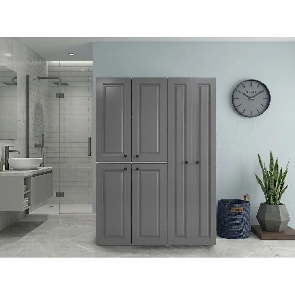 Kenzlife membran çamaşır kurutma makinesi dolabı yaromira sol gribyz çerçeve 180*120*64 mebran kapak MDF gövde