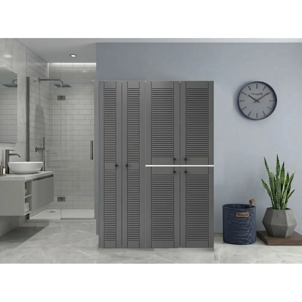 Kenzlife membran çamaşır kurutma makinesi dolabı yaromira sol gribyz panjur 180*120*64 mebran kapak MDF gövde