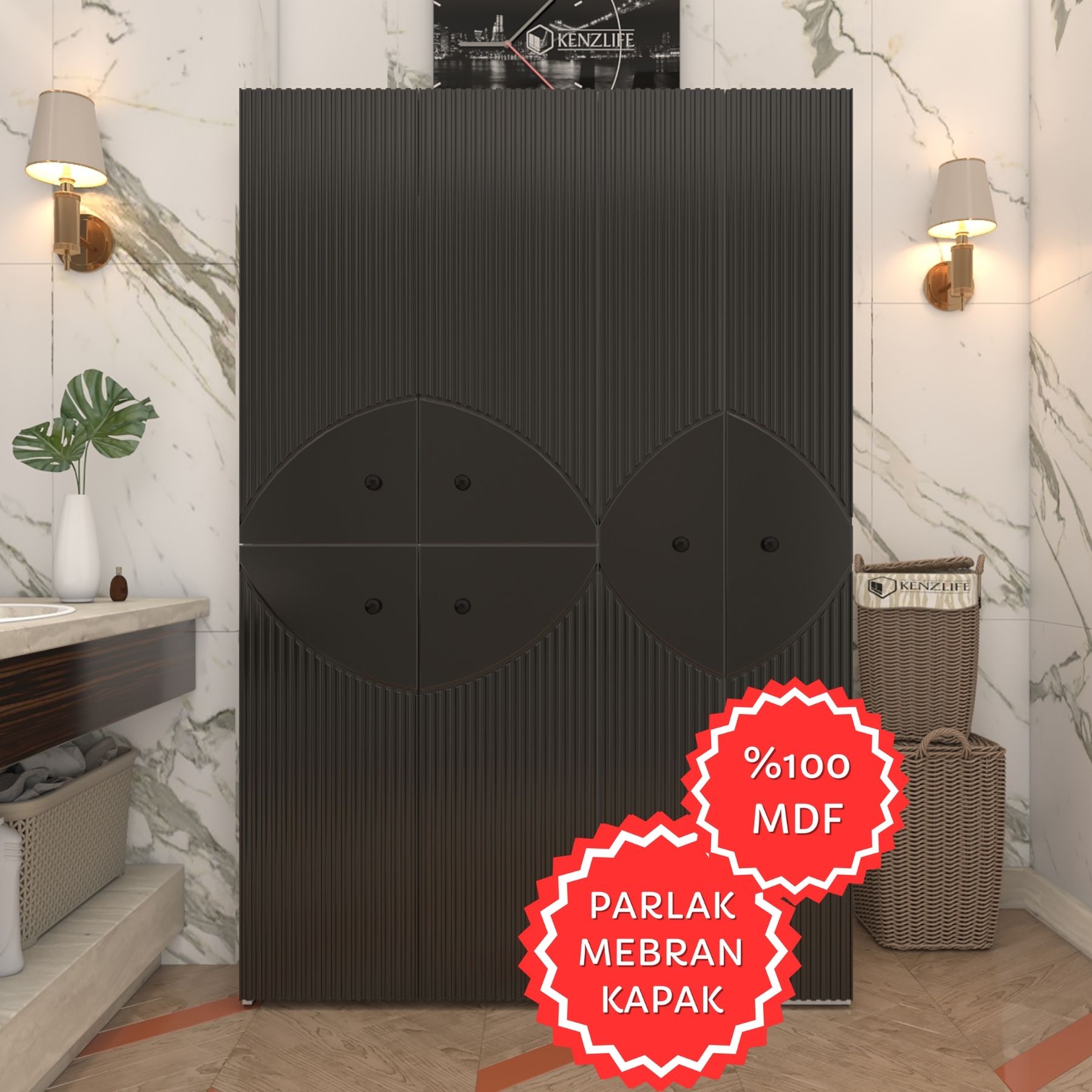 Kenzlife membran çamaşır kurutma makinesi dolabı yaromira syhbyz çehre 180*120*64 mebran kapak MDF gövde