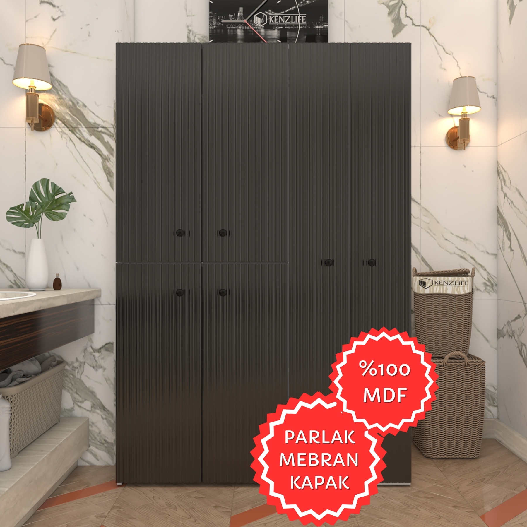 Kenzlife membran çamaşır kurutma makinesi dolabı yaromira syhbyz hafifçe 180*120*64 mebran kapak MDF gövde