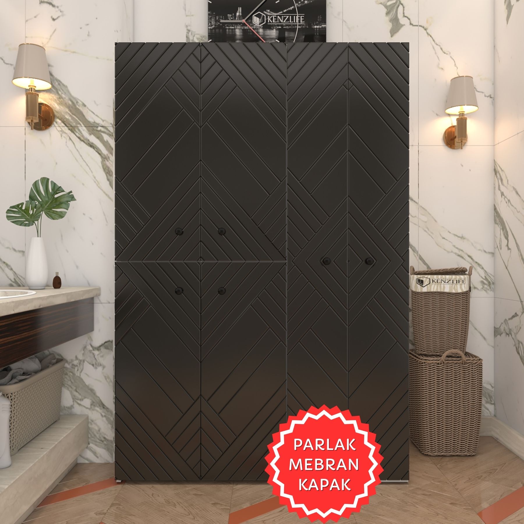 Kenzlife membran çamaşır kurutma makinesi dolabı yaromira syhbyz köşeli 180*120*64 mebran kapak suntalam gövde