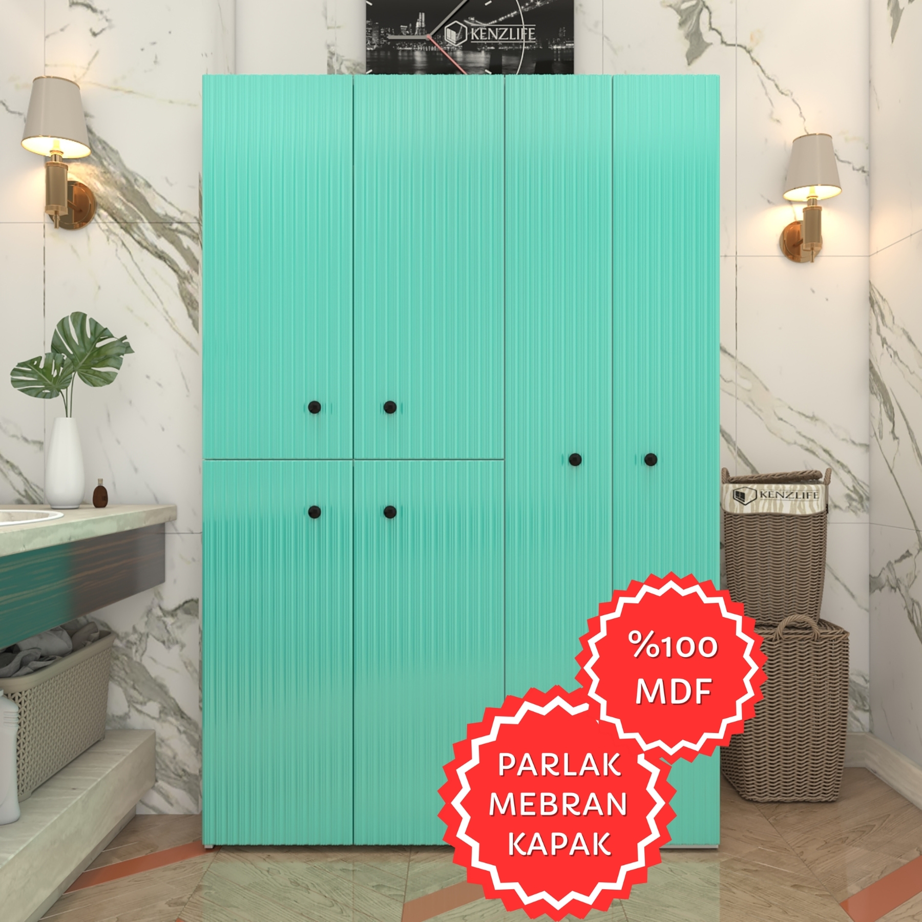 Kenzlife membran çamaşır kurutma makinesi dolabı yaromira trkbyz hafifçe 180*120*64 mebran kapak MDF gövde