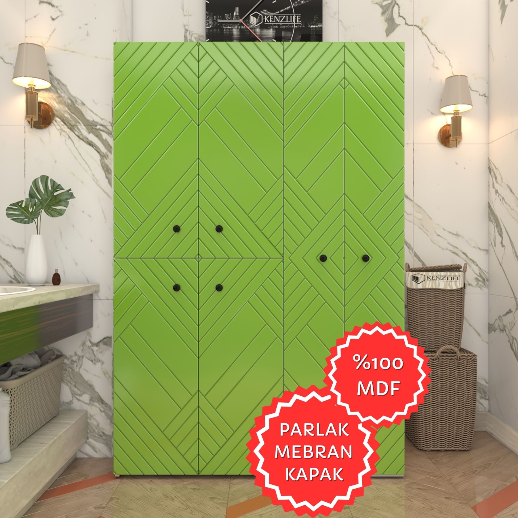 Kenzlife membran çamaşır kurutma makinesi dolabı yaromira yşlbyz köşeli 180*120*64 mebran kapak MDF gövde