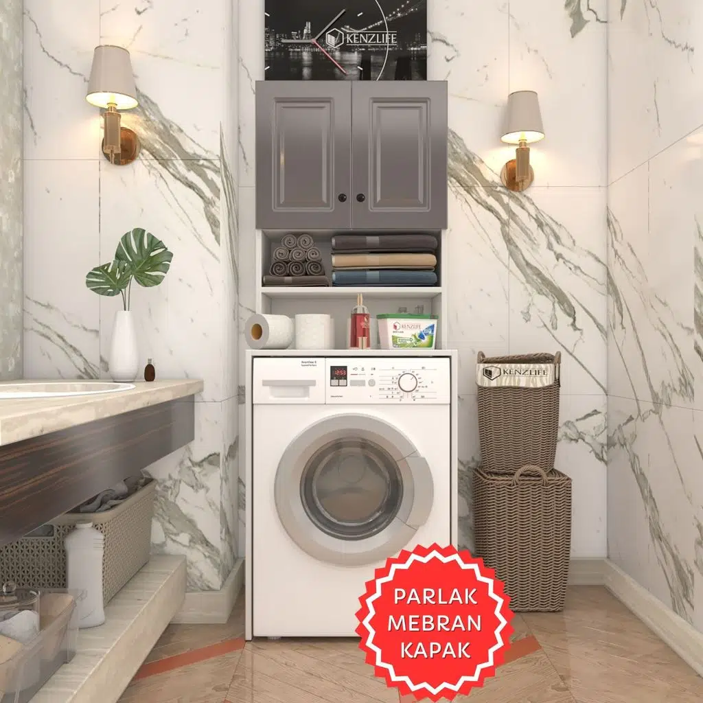 Kenzlife membran çamaşır makinesi dolabı hayzum gribyz çerçeve 180*66*55 mebran kapak suntalam gövde