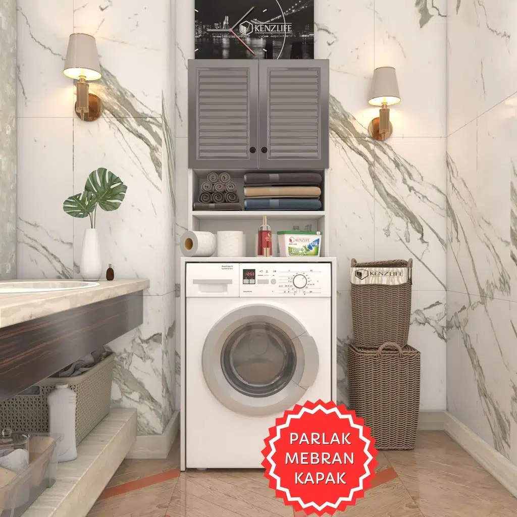 Kenzlife membran çamaşır makinesi dolabı hayzum gribyz panjur 180*66*55 mebran kapak suntalam gövde