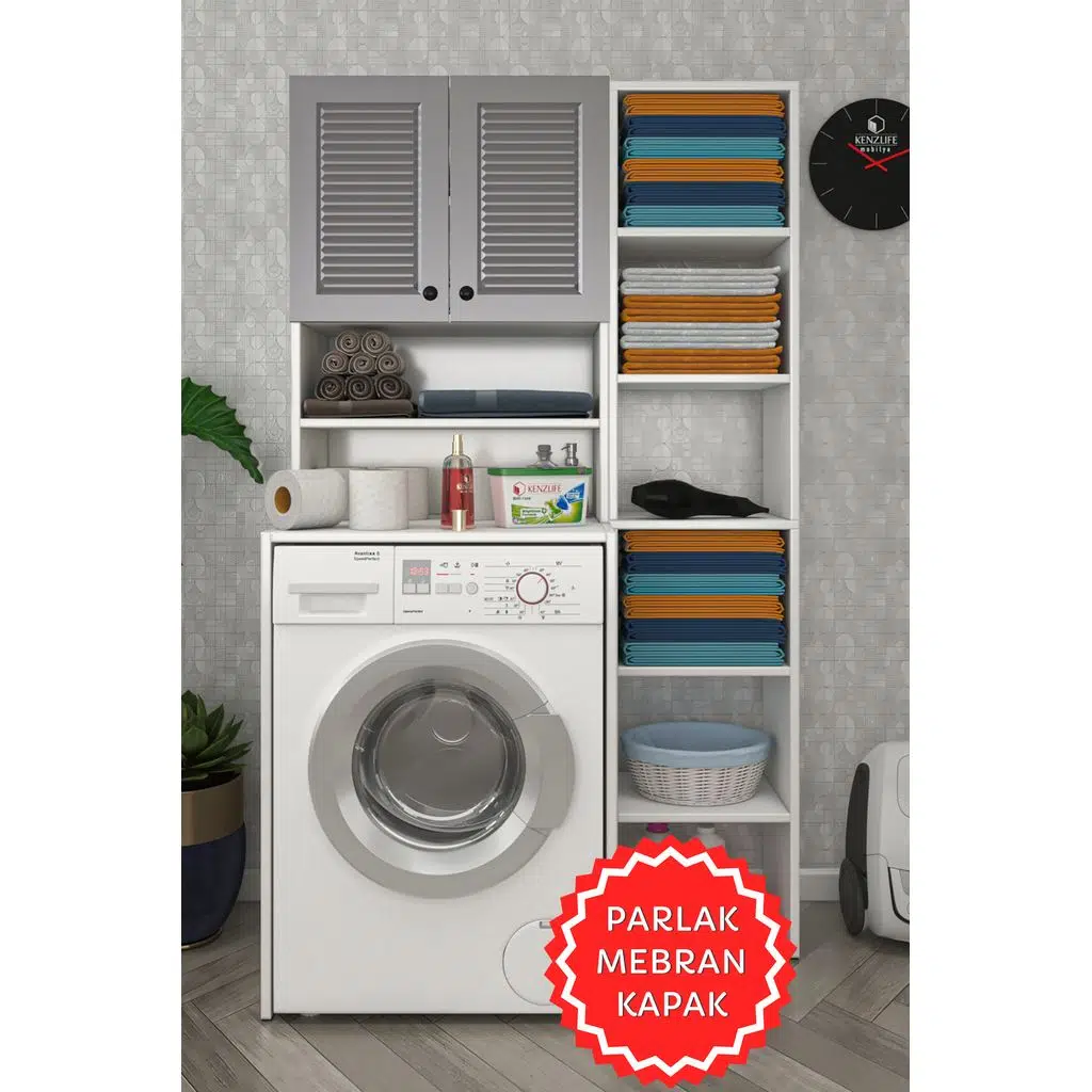 Kenzlife membran çamaşır makinesi dolabı hayzummaks gribyz panjur 180*66*55 mebran kapak suntalam gövde