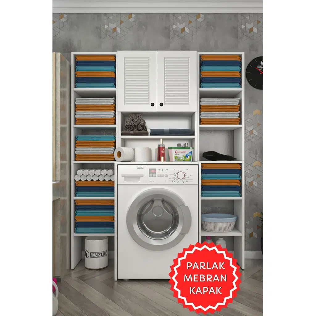 Kenzlife membran çamaşır makinesi dolabı hayzummaksduble byzbyz panjur 180*66*55 mebran kapak suntalam gövde