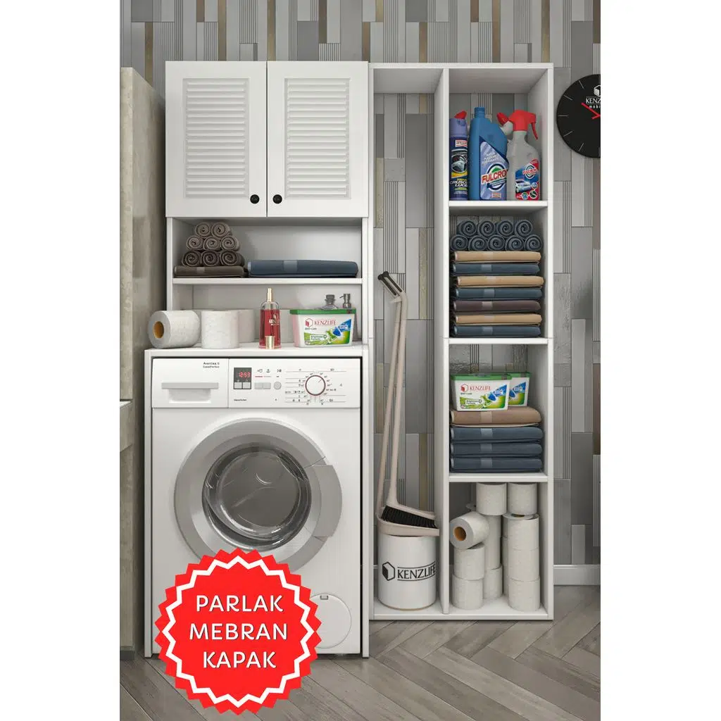 Kenzlife membran çamaşır makinesi dolabı hayzumsüpürge byzbyz panjur 180*126*55 mebran kapak MDF gövde 