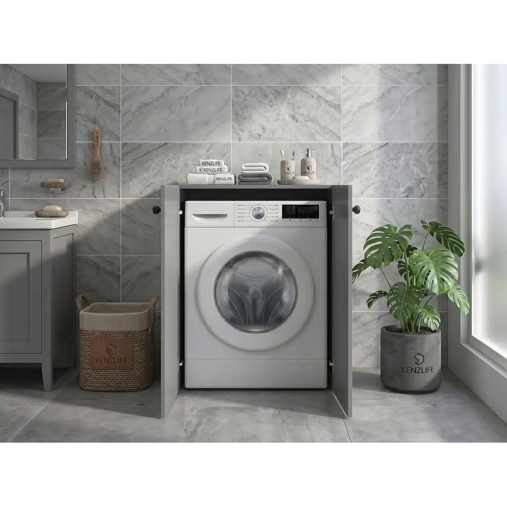 Kenzlife membran çamaşır makinesi dolabı kapaklı tatyana gribyz çerçeve 90*70*60 mebran kapak MDF gövde banyo ofis kapaklı arkalıksız