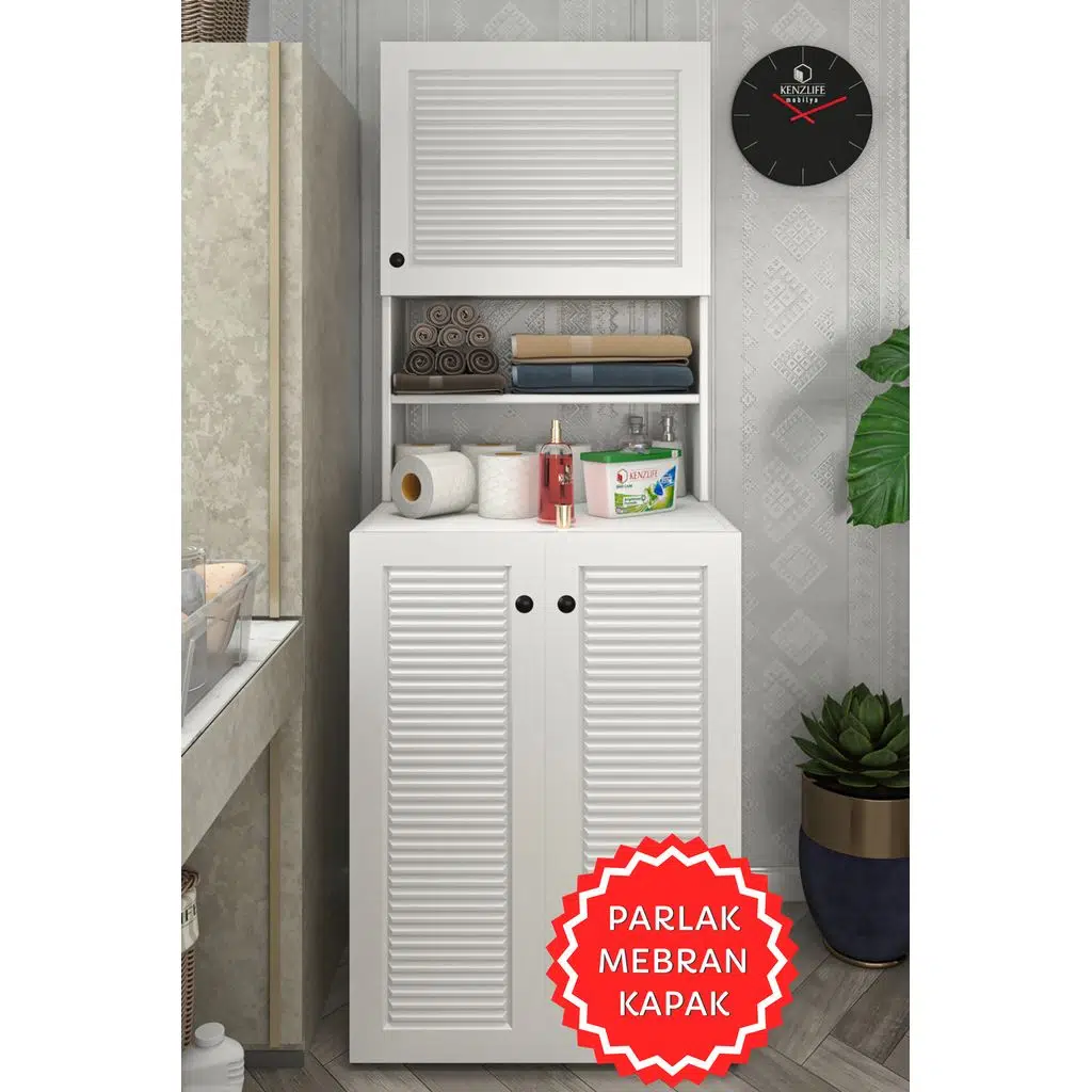 Kenzlife membran çamaşır makinesi dolabı kasparov byzbyz panjur 180*066*55-20 mebran kapak suntalam gövde banyo kapaklı arkalıksız