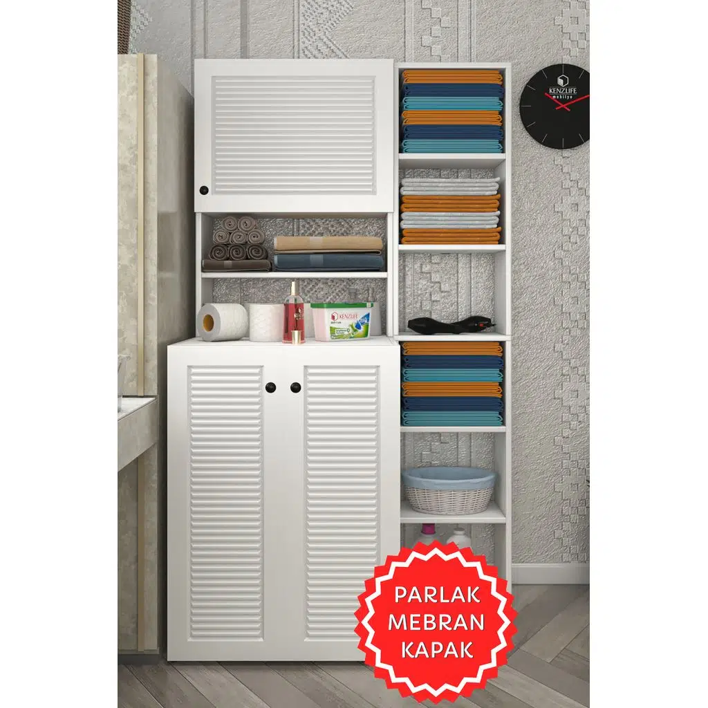 Kenzlife membran çamaşır makinesi dolabı kasparovmaks byzbyz panjur 180*096*55-20 mebran kapak suntalam gövde banyo kapaklı arkalıksız