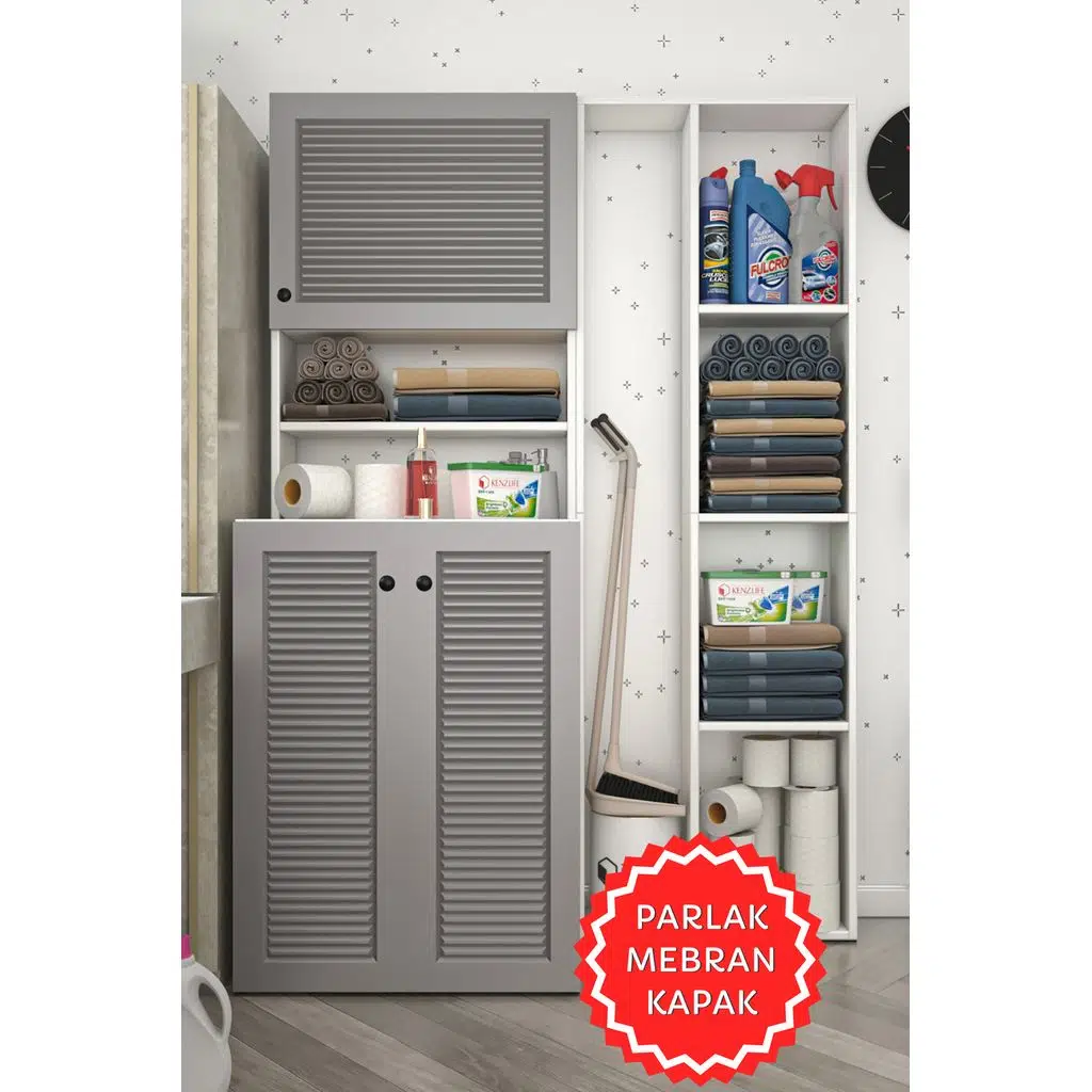 Kenzlife membran çamaşır makinesi dolabı kasparovsüpürge gribyz panjur 180*126*55-20 mebran kapak suntalam gövde banyo kapaklı arkalıksız